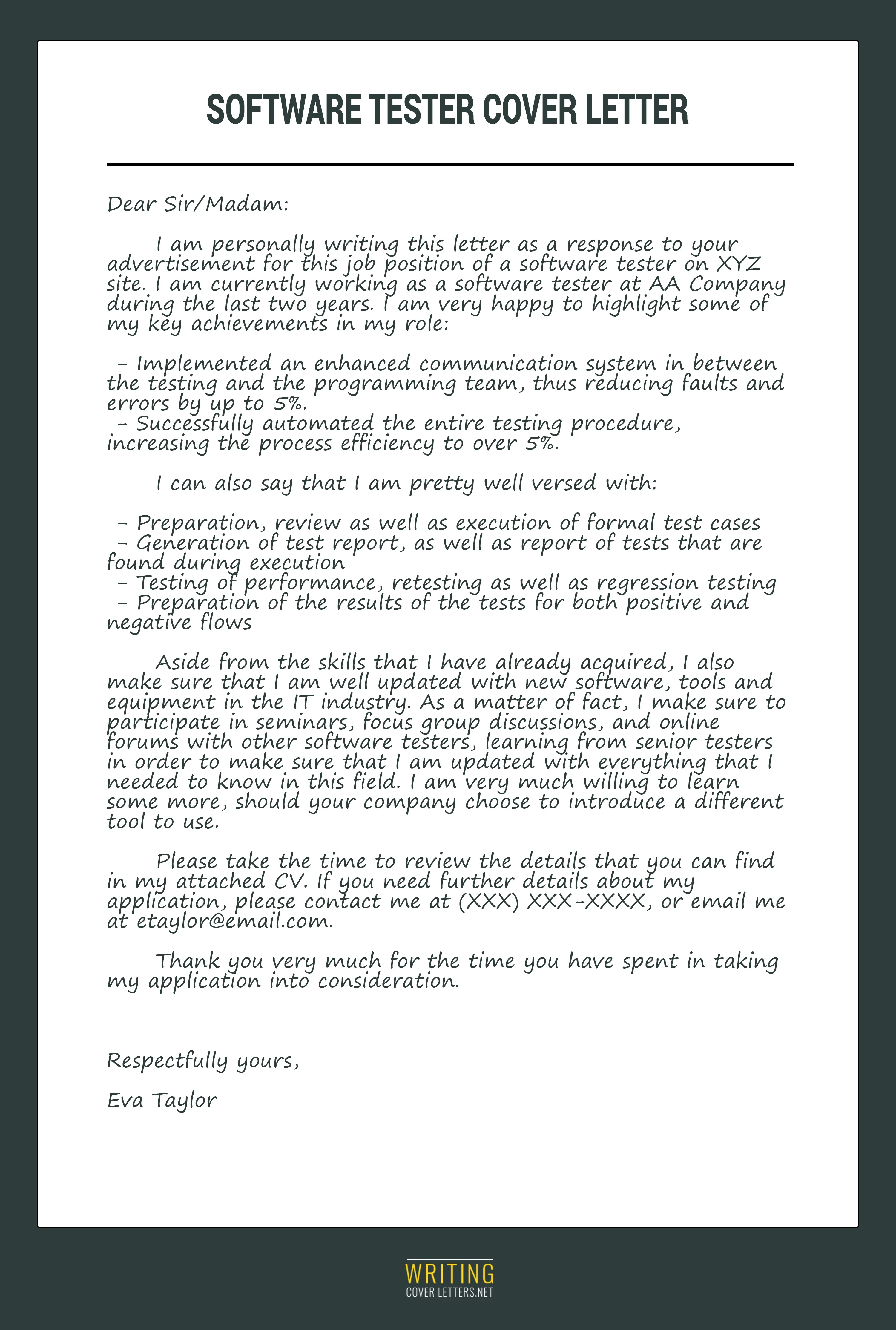 35184 software tester cover letter