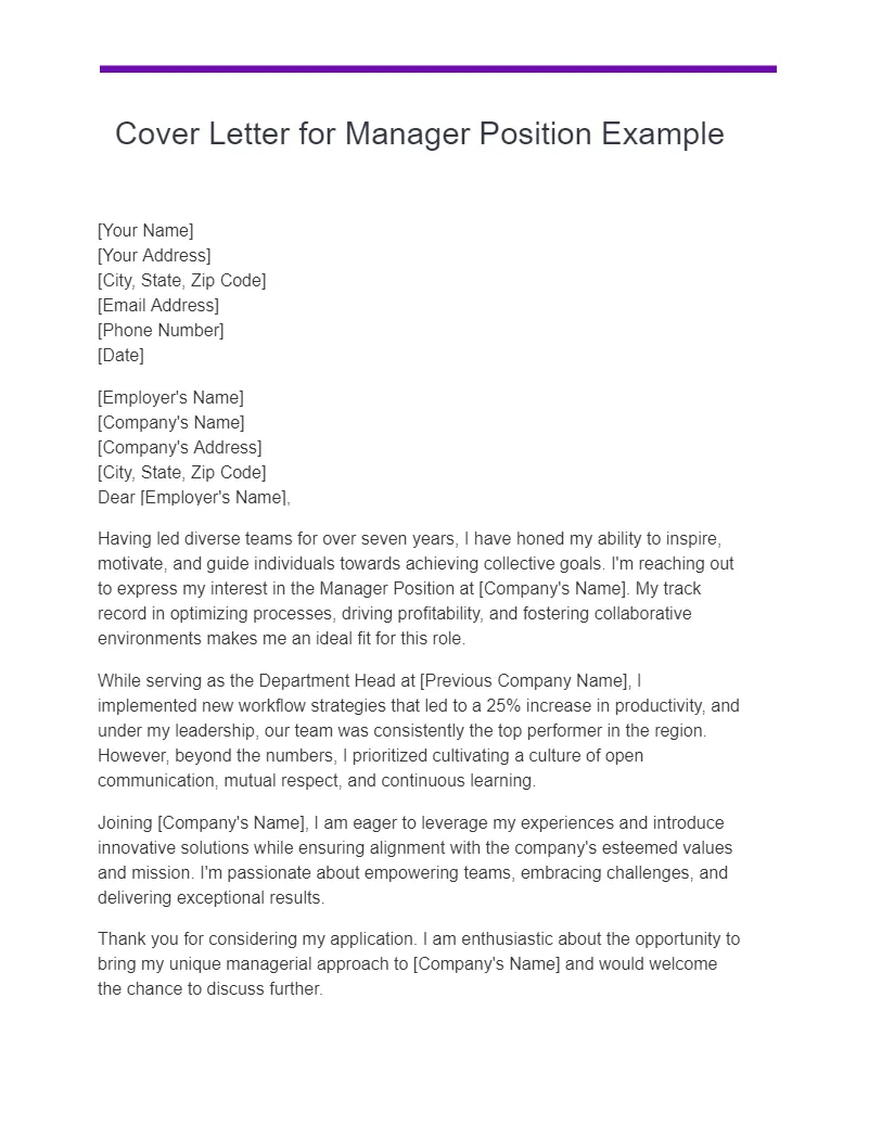 35189 management job cover letter achievements