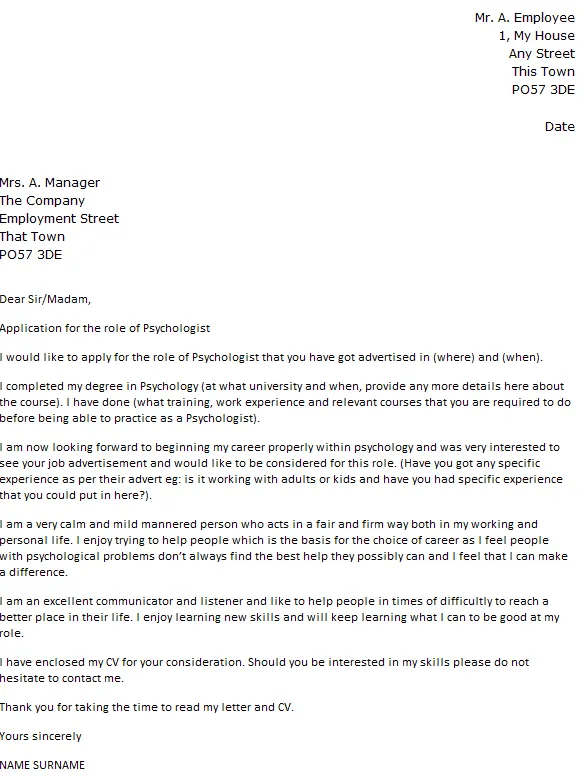 35194 psychology cover letter formatting