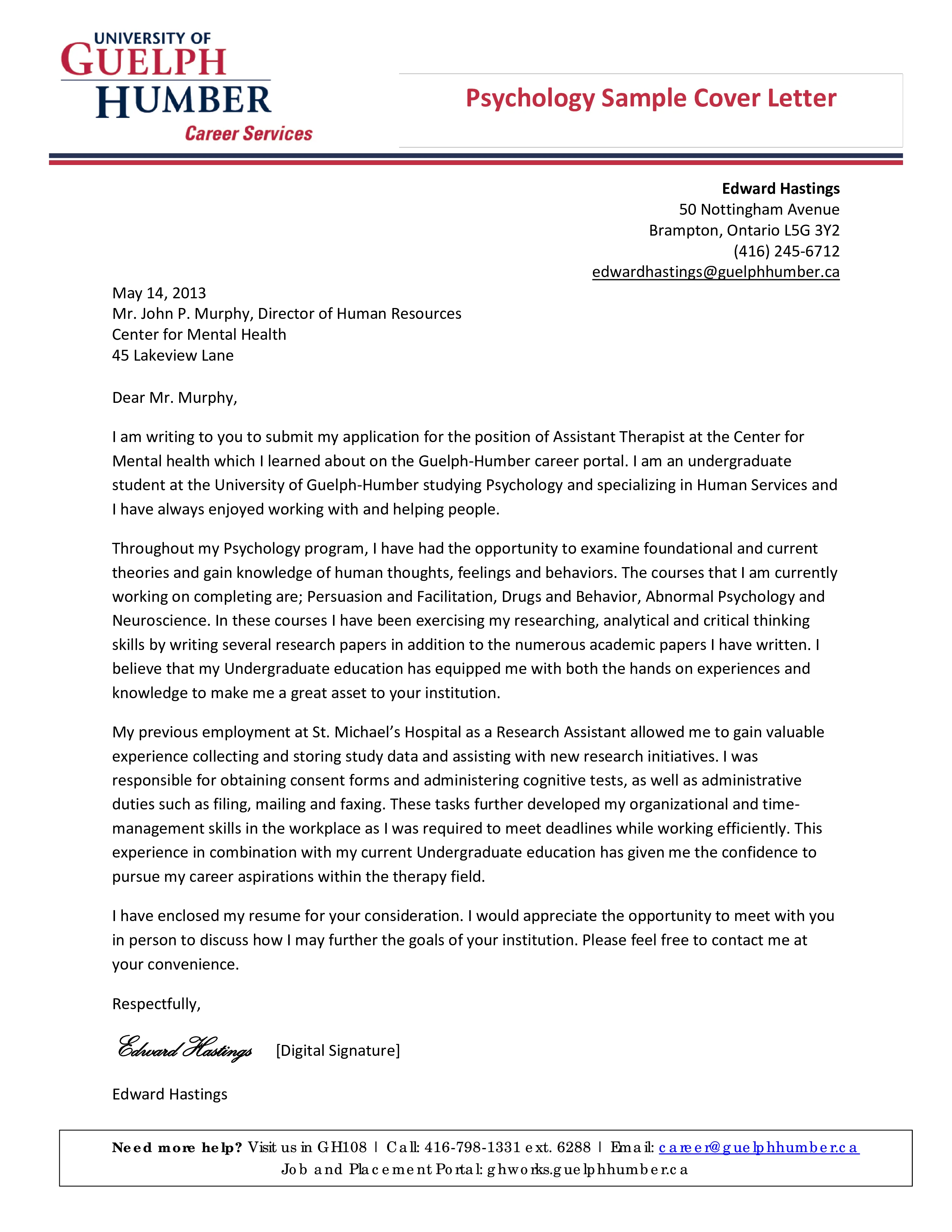 35194 psychology cover letter header