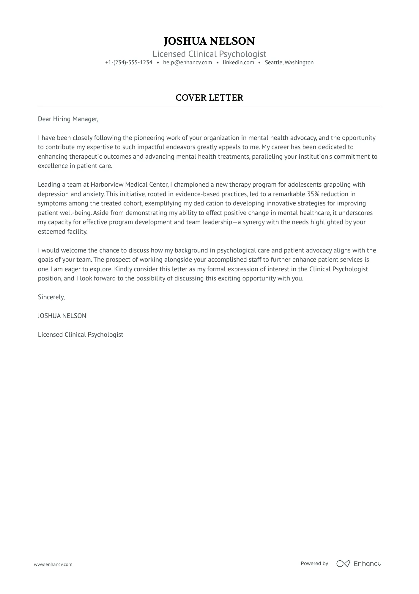 35194 psychology cover letter intern