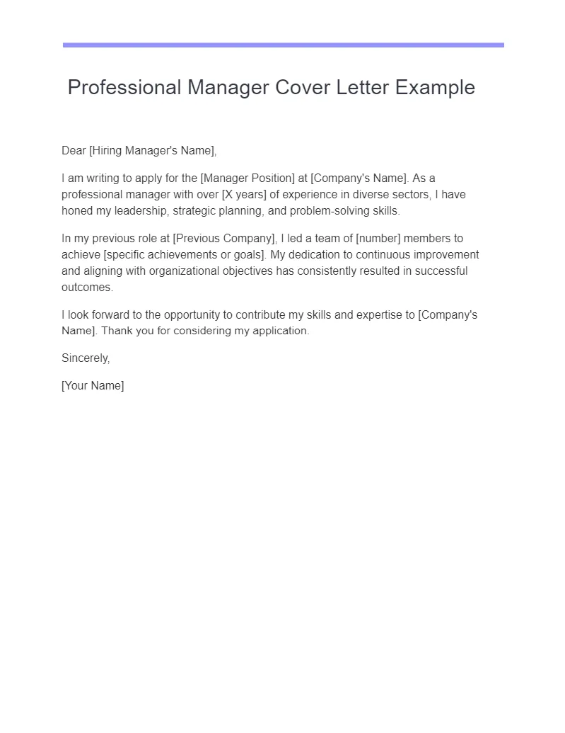 35218 cover letter manager