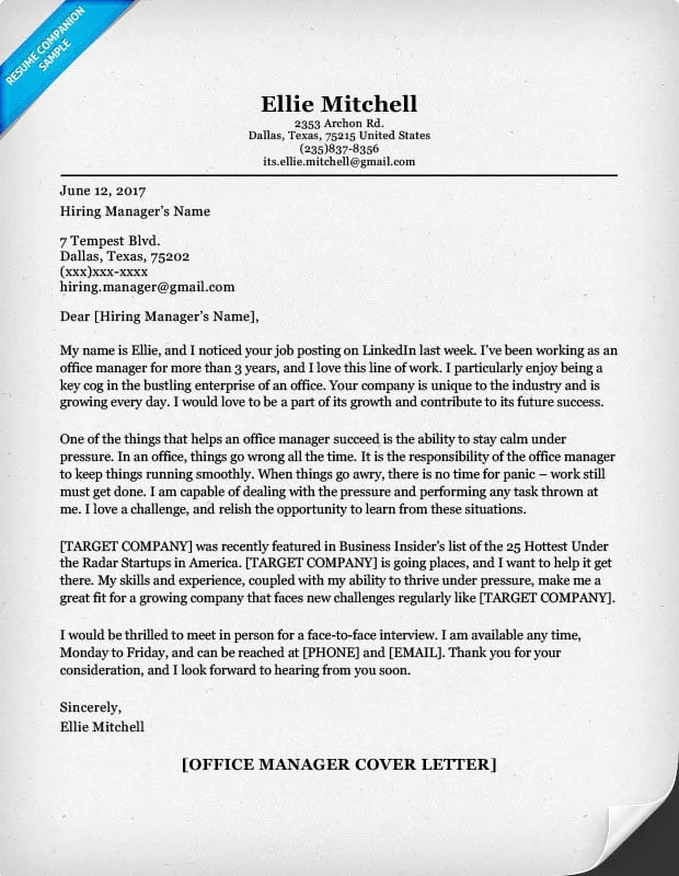 35218 project manager cover letter