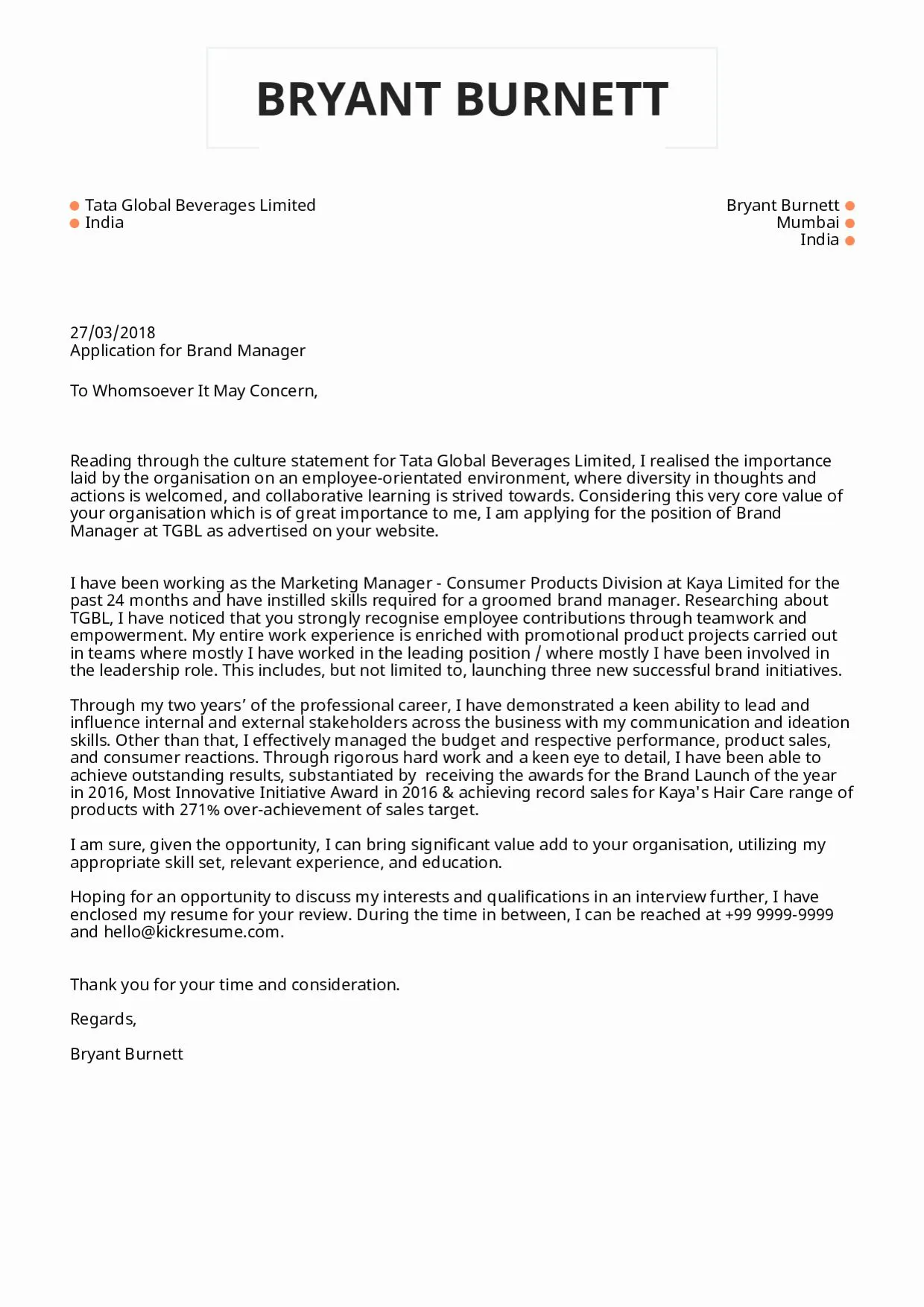 35218 sales manager cover letter