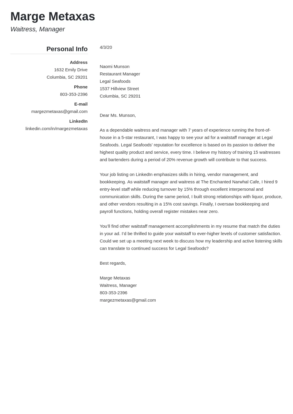 35227 restaurant experience