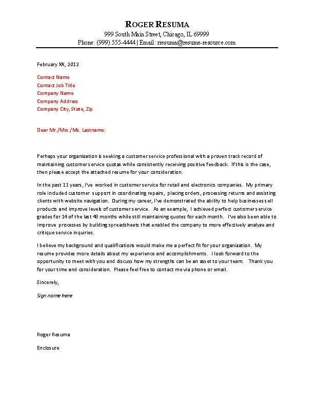 35271 cover letter customer service