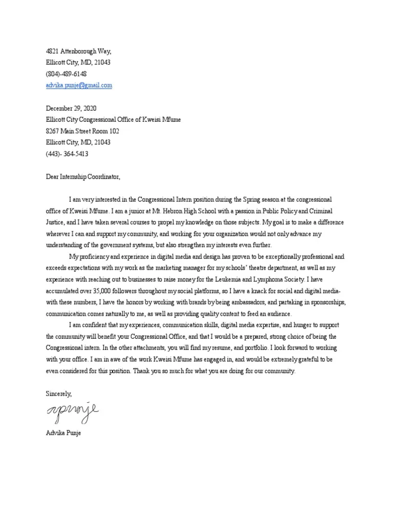 35272 cover letter congressional internship 6