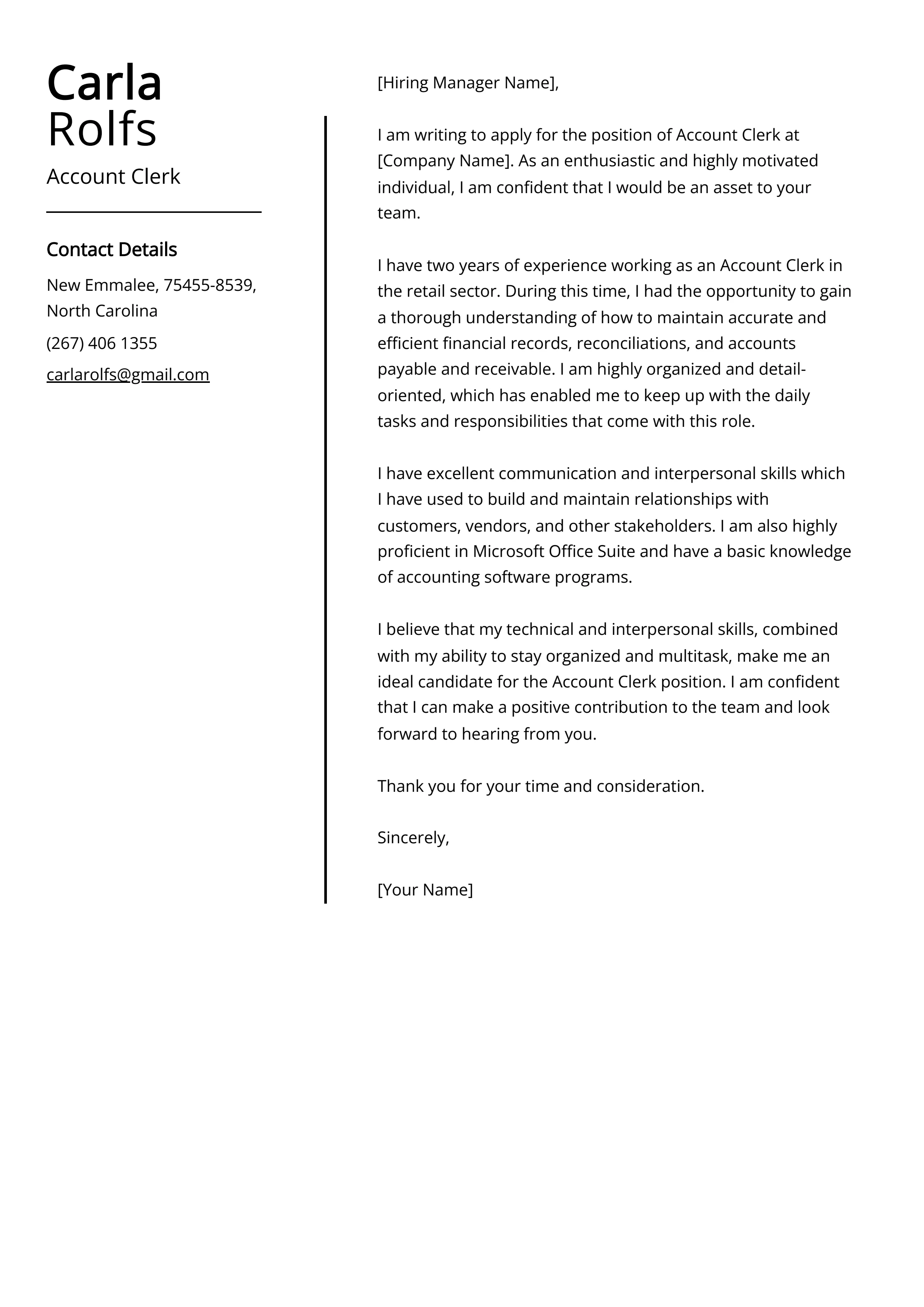 35289 account clerk cover letter skills