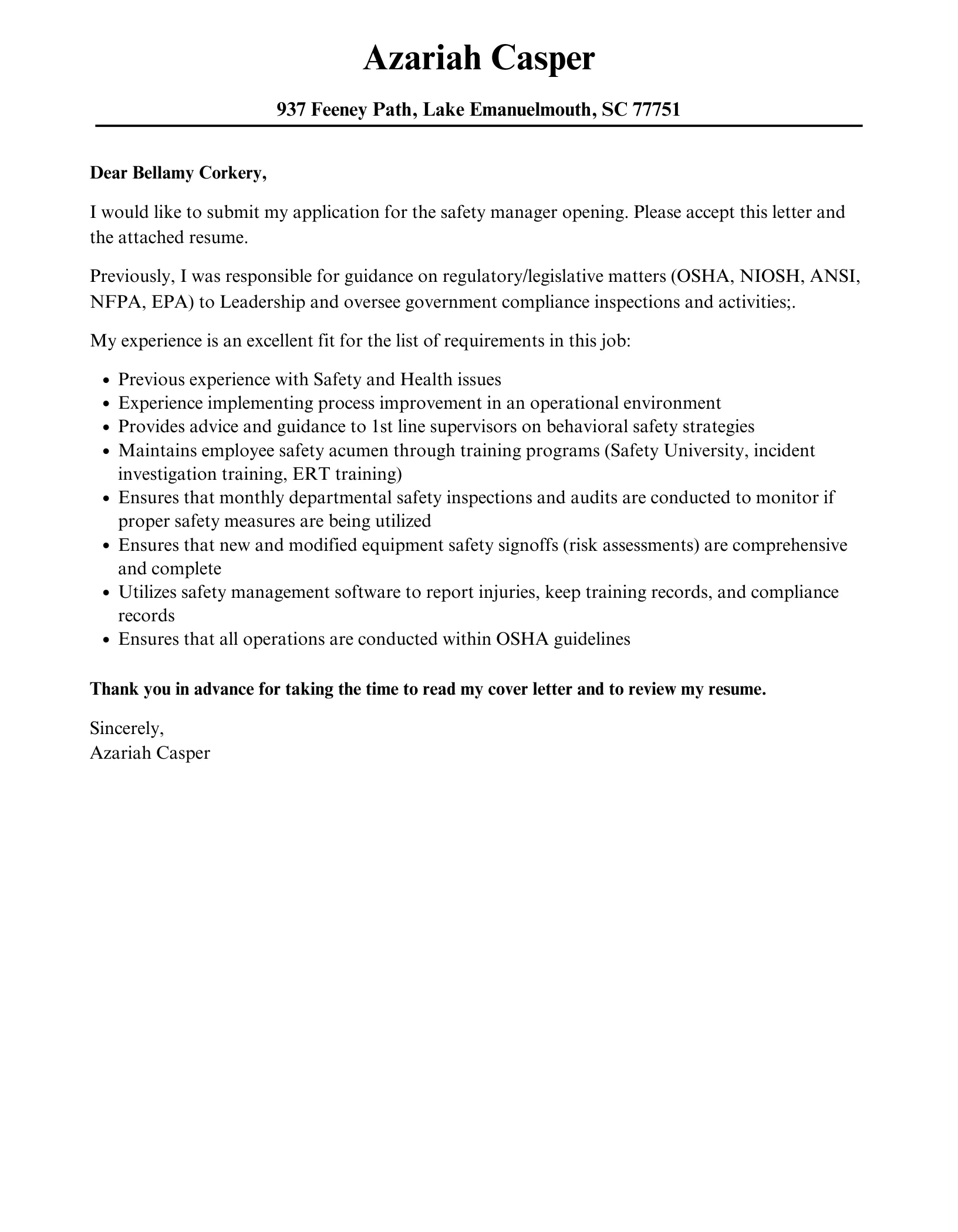 35301 safety manager skills