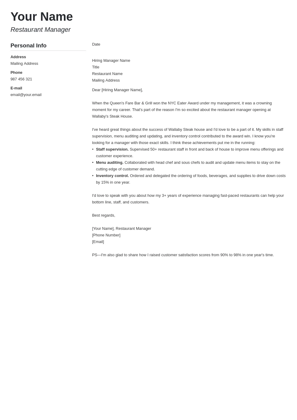 35316 restaurant management skills