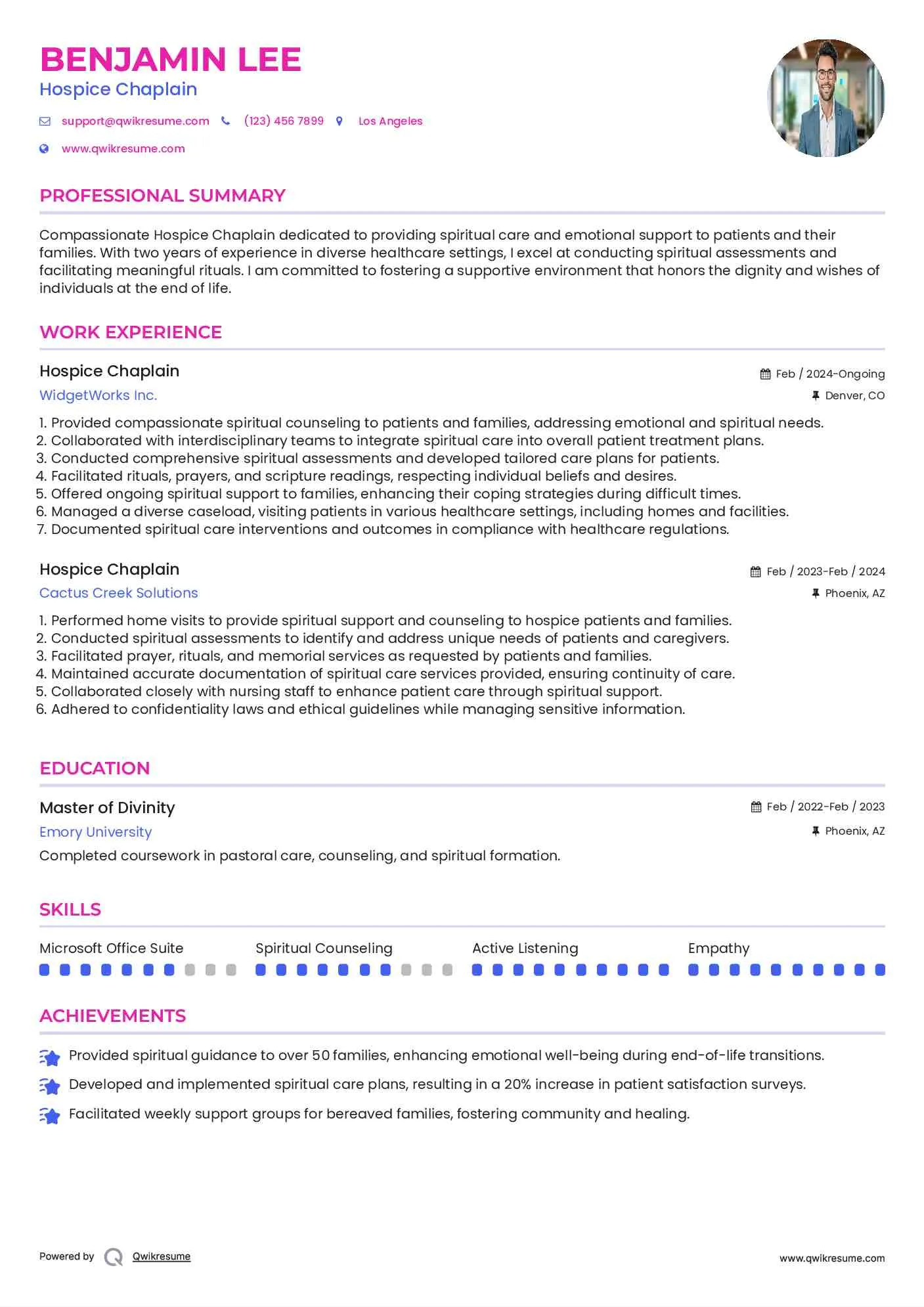 35317 chaplain cover letter experience