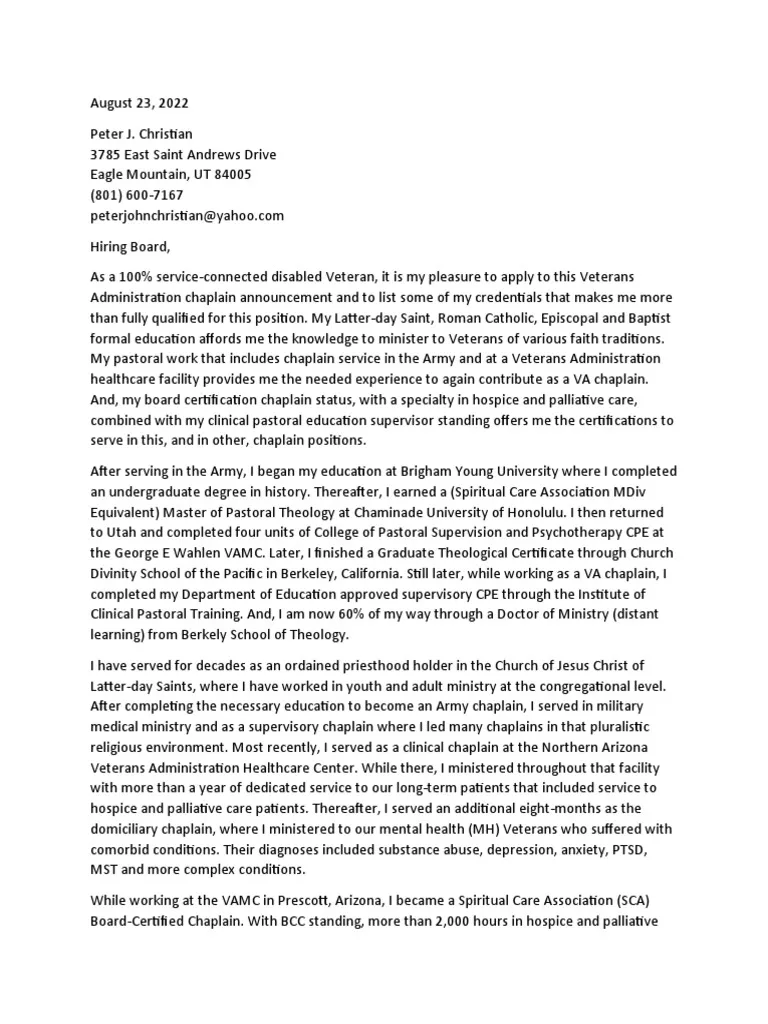 35317 chaplain cover letter structure