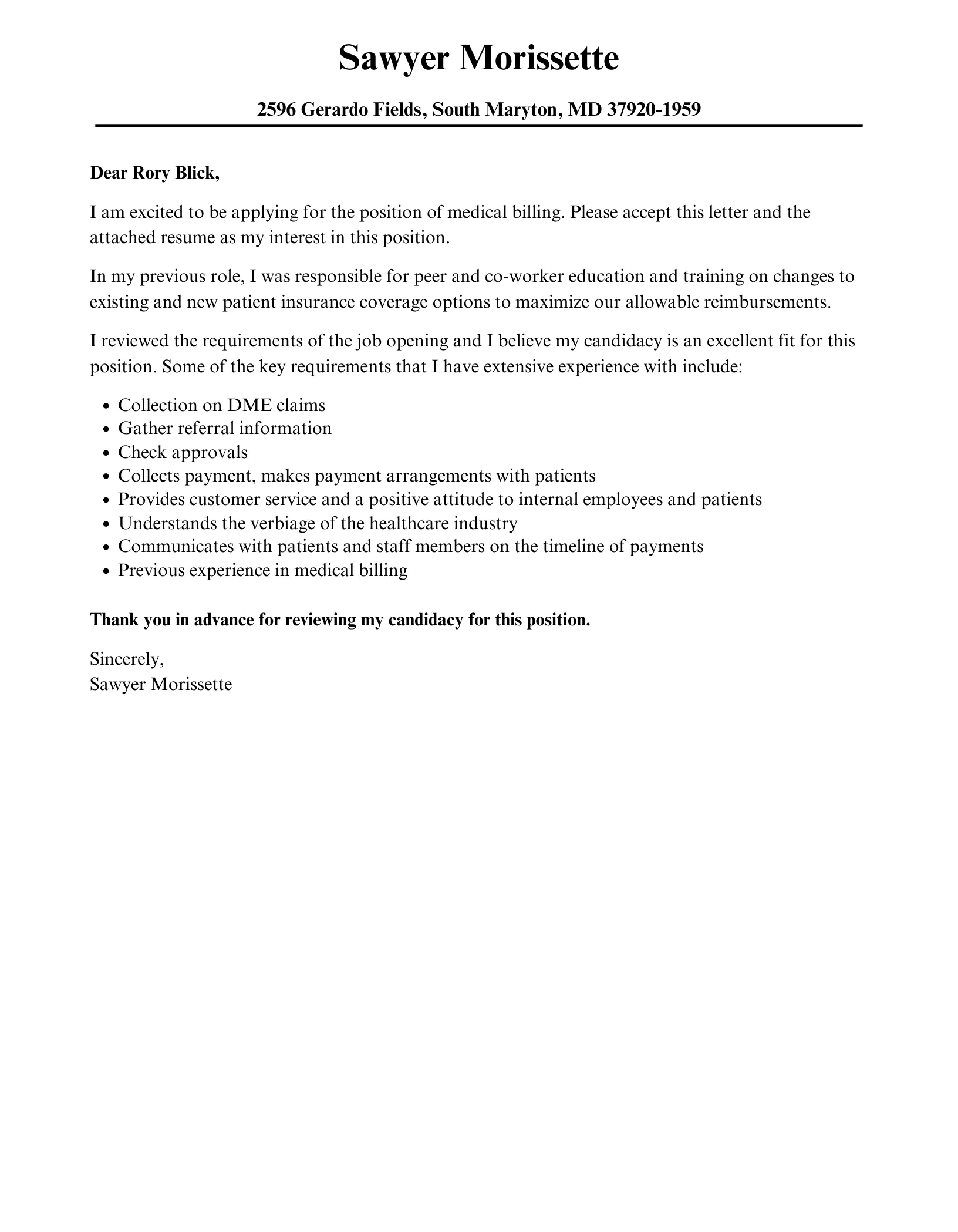 35336 medical billing experience