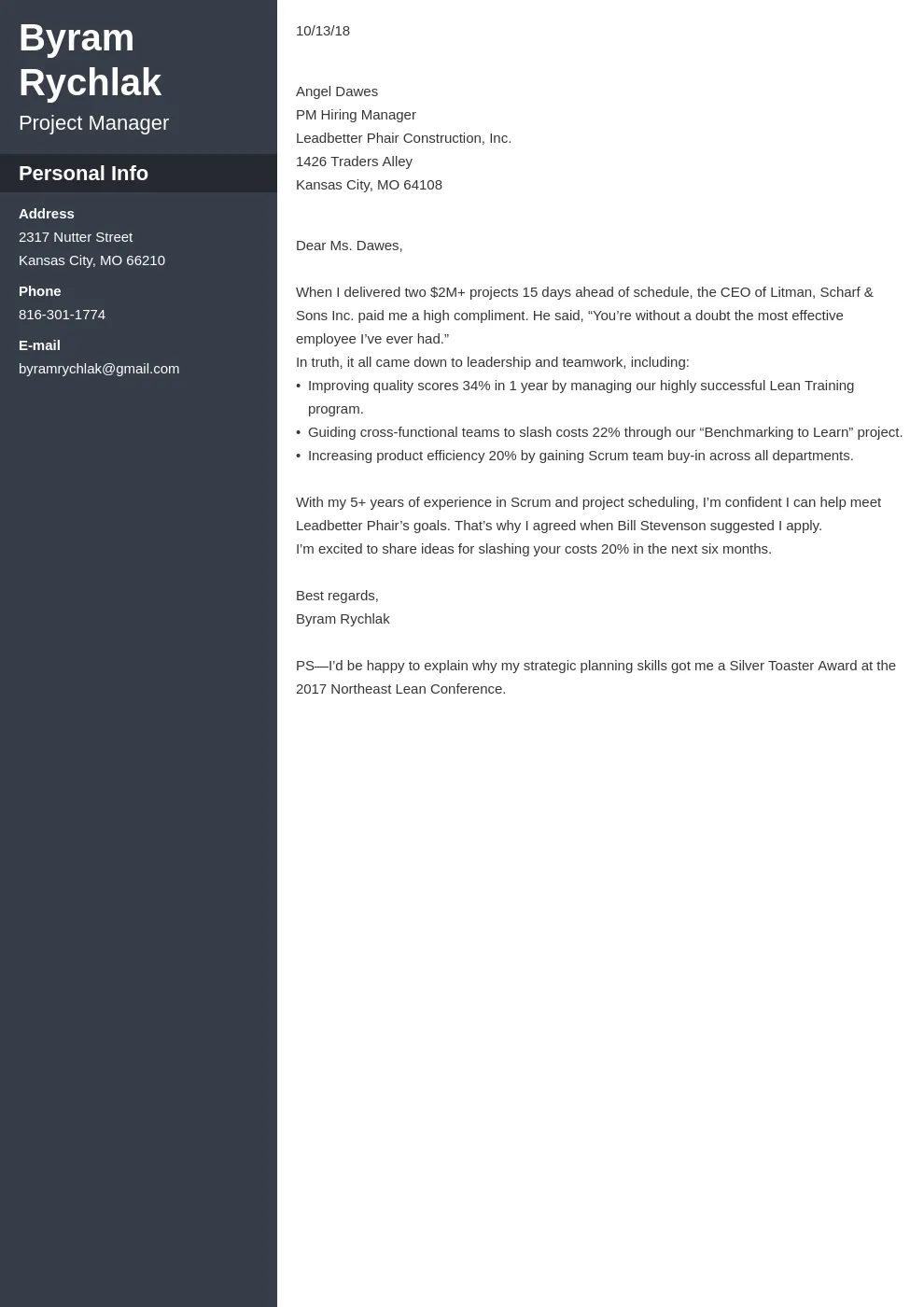 35339 tailoring cover letter