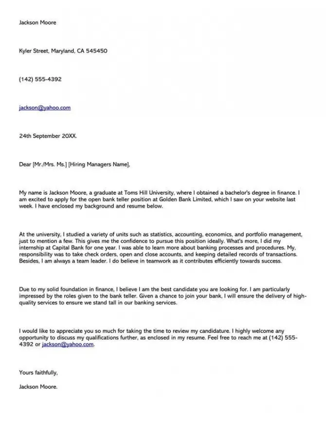 35340 customer service cover letter