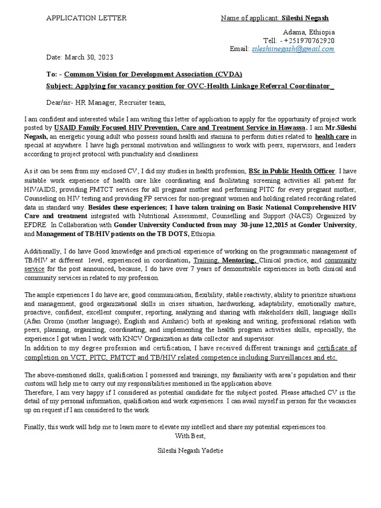 35359 healthcare cover letter writing