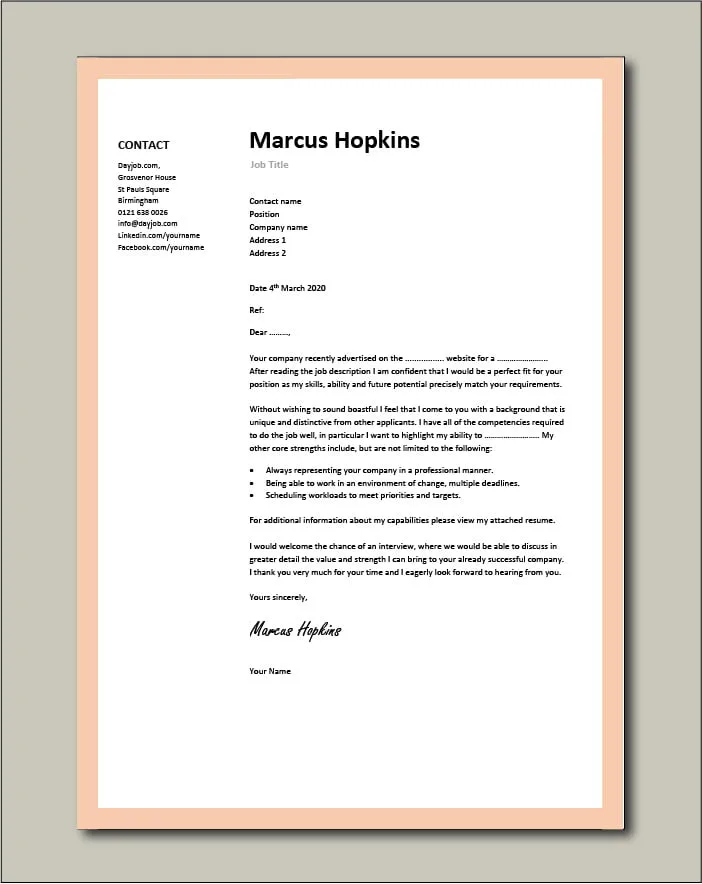35366 cover letter elements