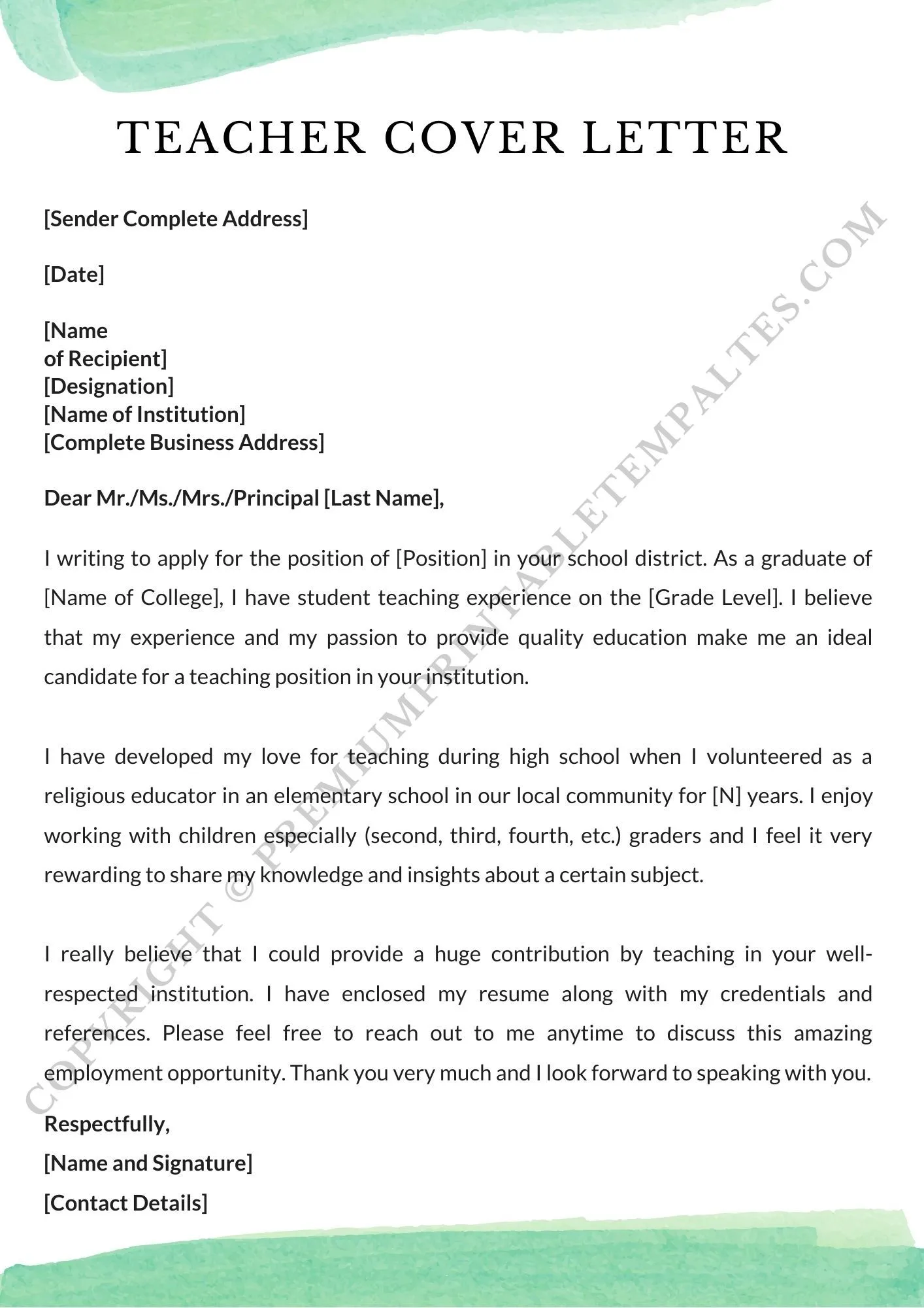 35389 high school teacher cover letter