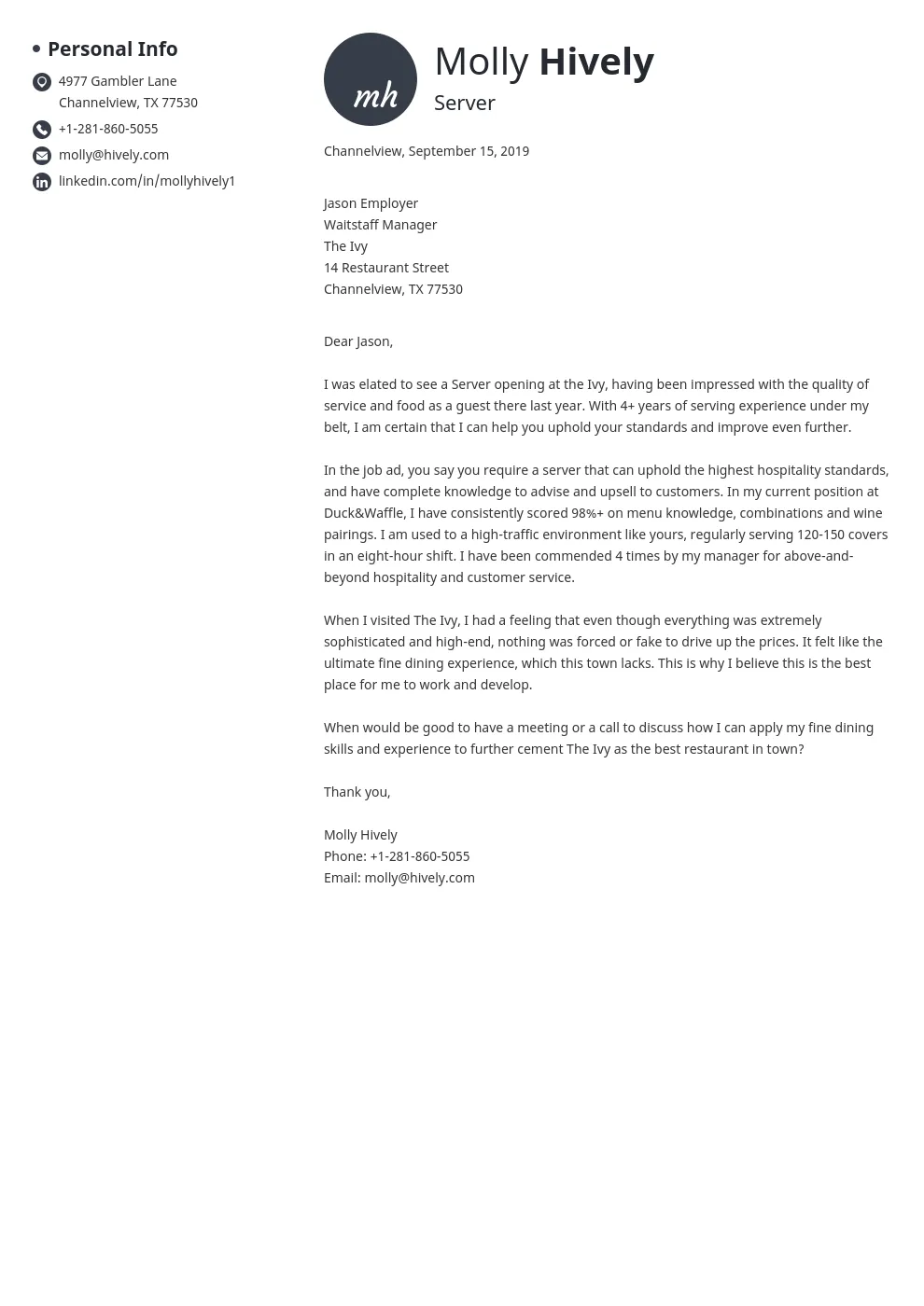 35408 cover letter formatting