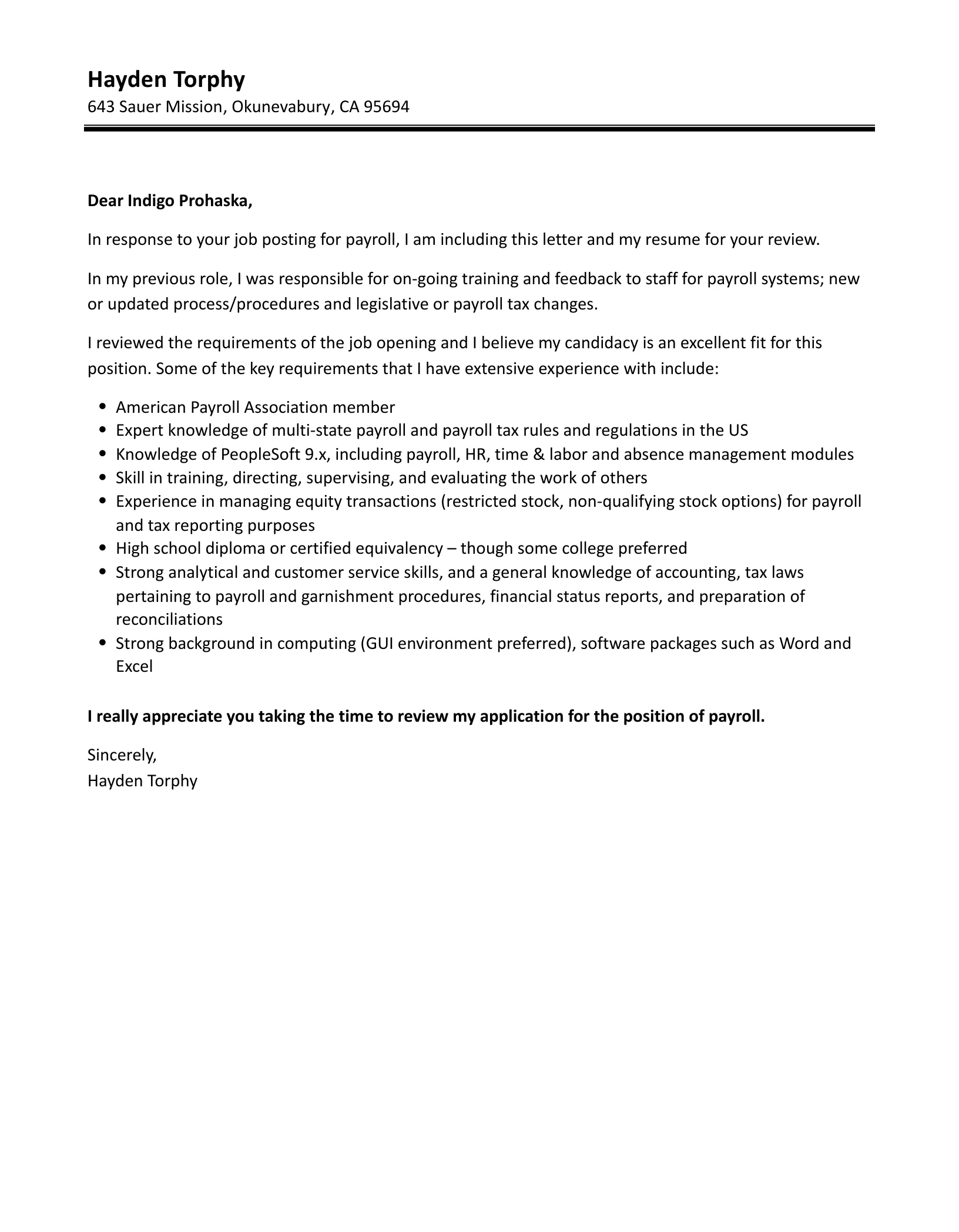 35413 payroll cover letter mistakes