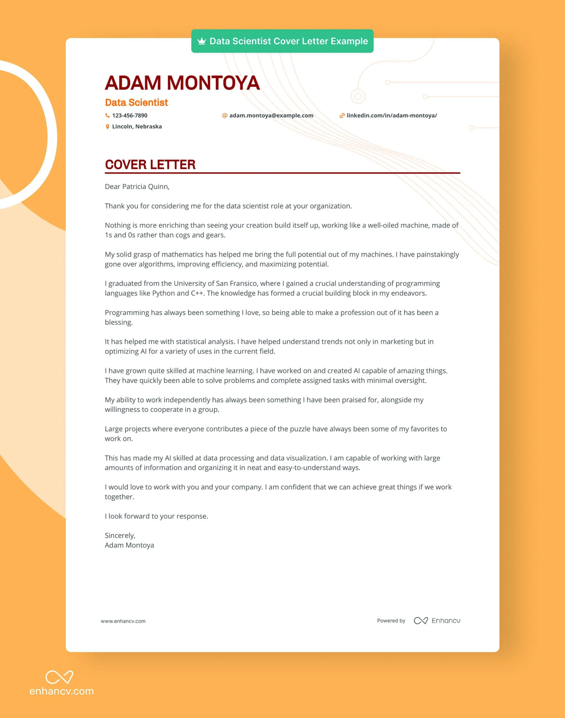 35420 cover letter format