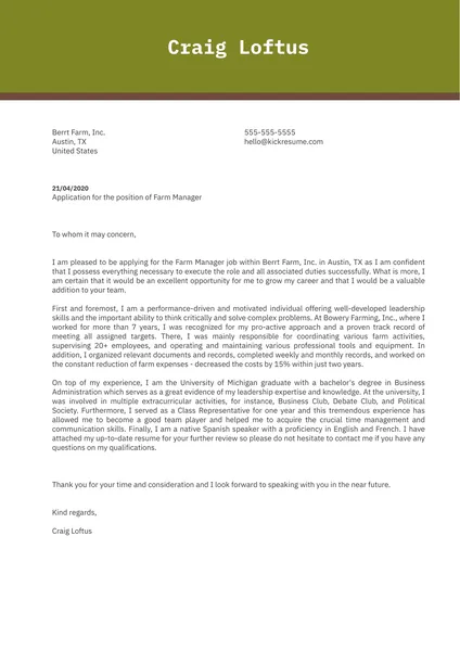 35430 farming cover letter customization