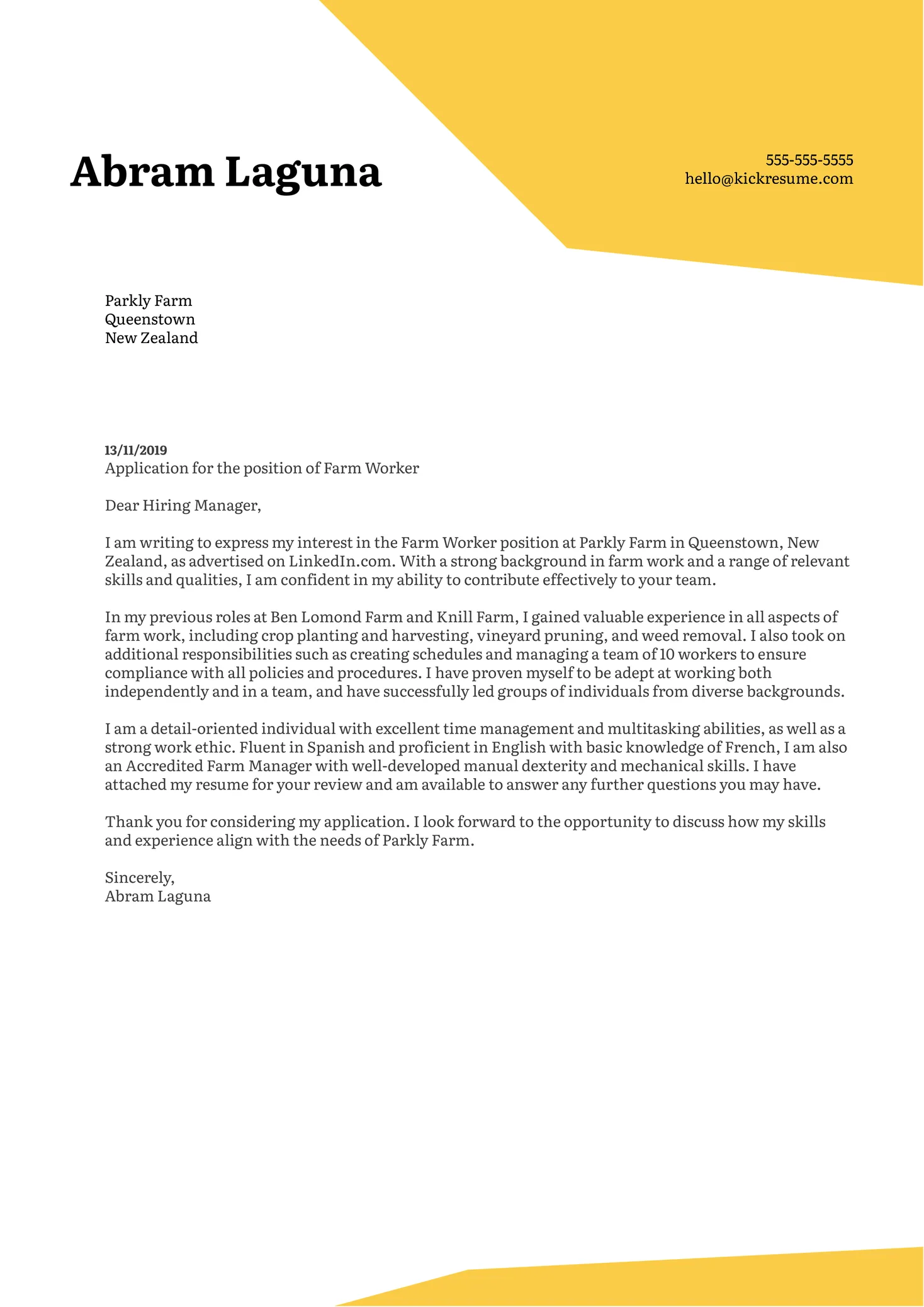 35430 farming cover letter examples