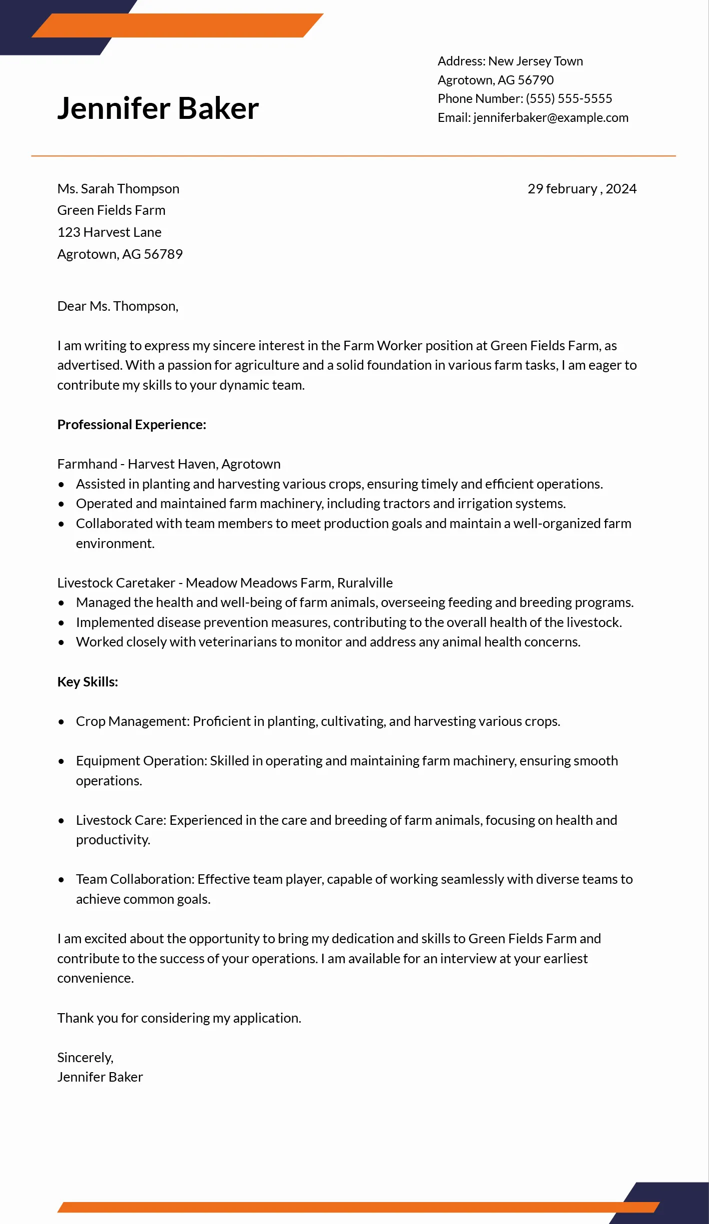 35430 farming cover letter formatting