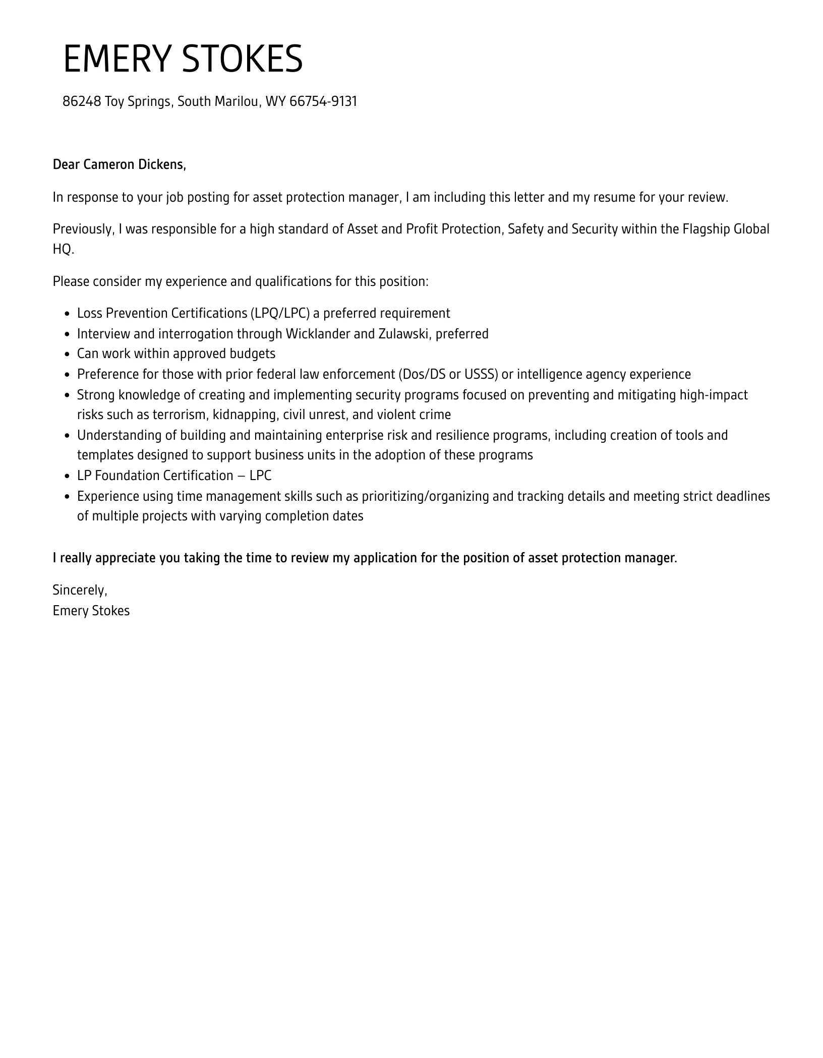 35433 cover letter legal advice