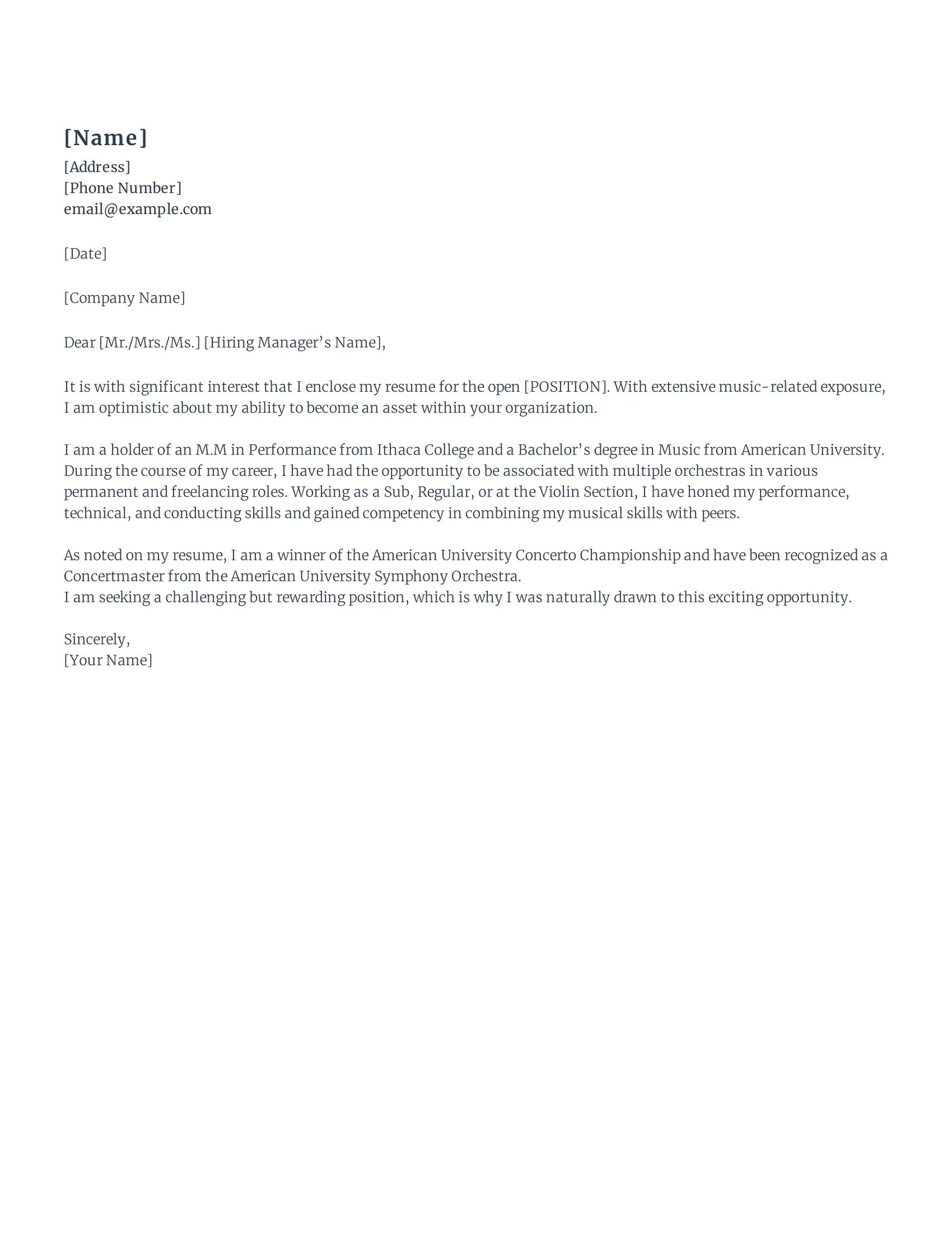 35438 cover letter music industry skills