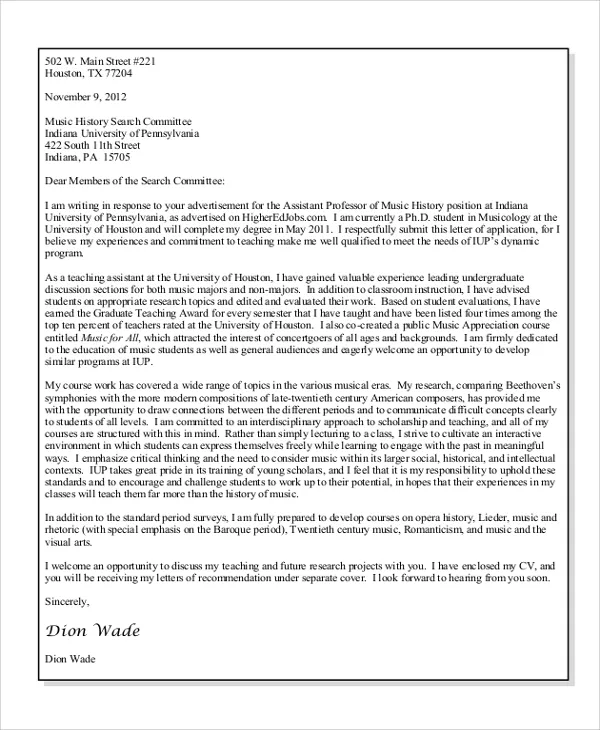 35445 cover letter content