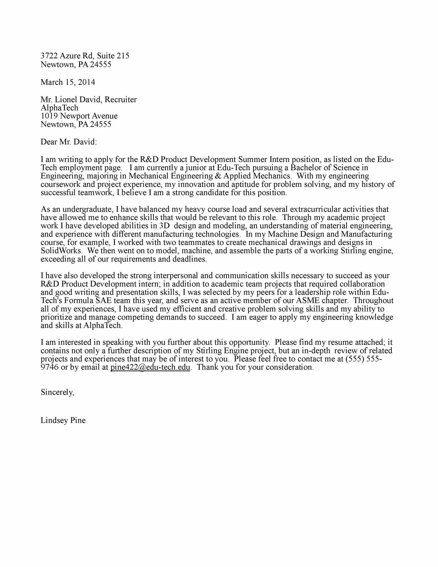 35452 engineering internship cover letter header