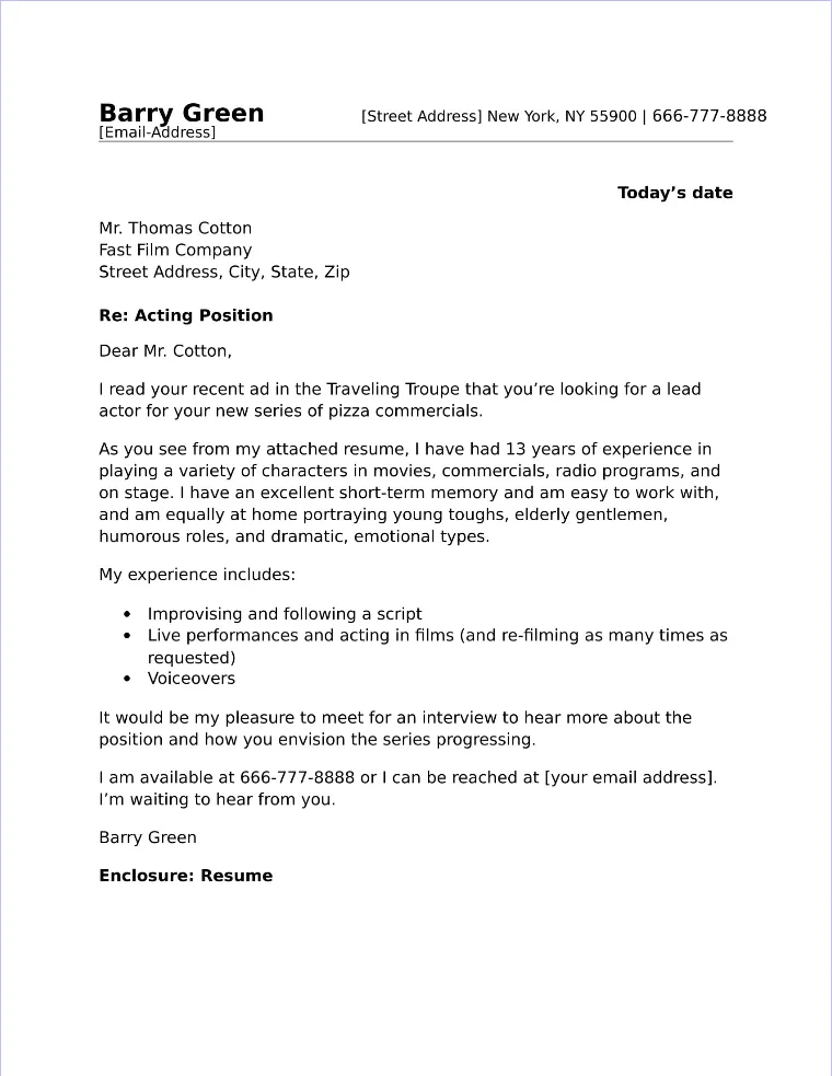 35453 actor cover letter mistakes