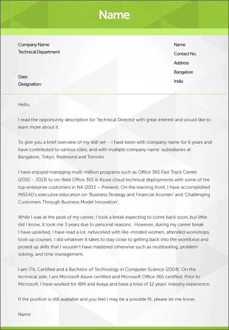 35461 tailoring cover letter