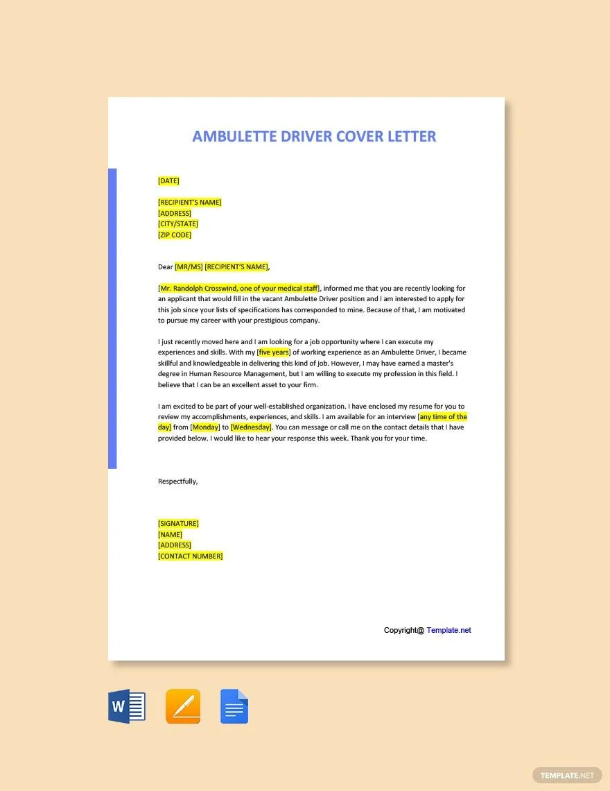 35470 driver cover letter format