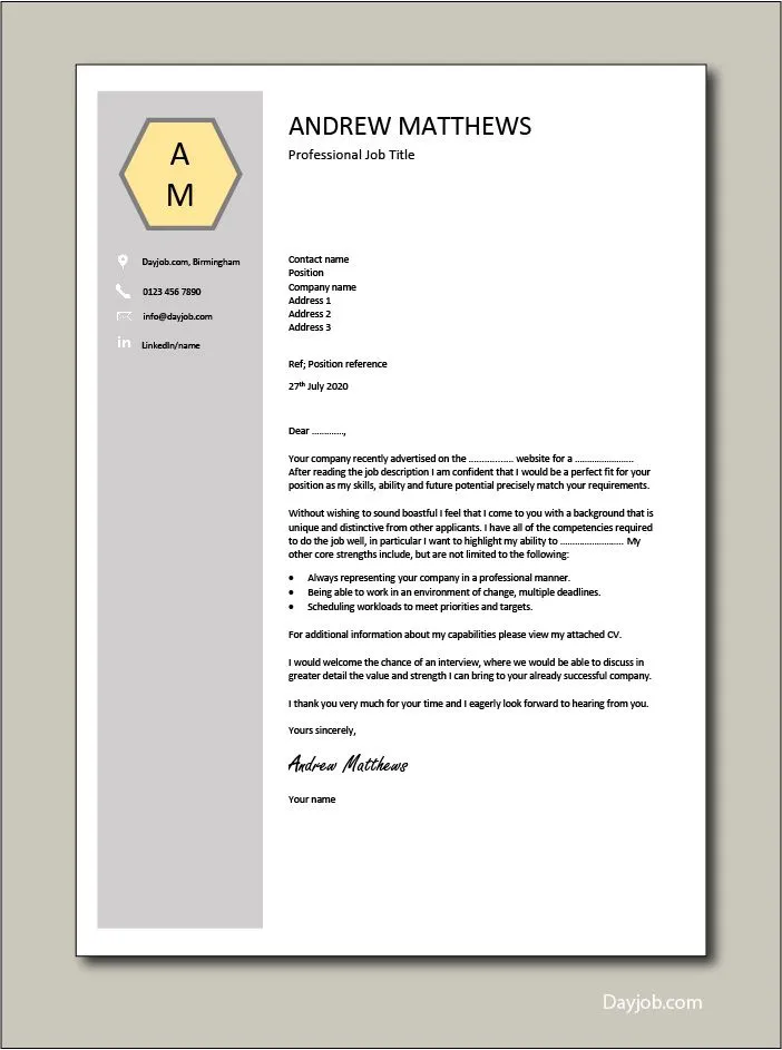 35480 cover letter structure